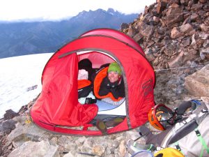 IMG_0431 The hut is so tiny, it only sleeps 18, that we had to sleep in a  tent (provided by the hut).